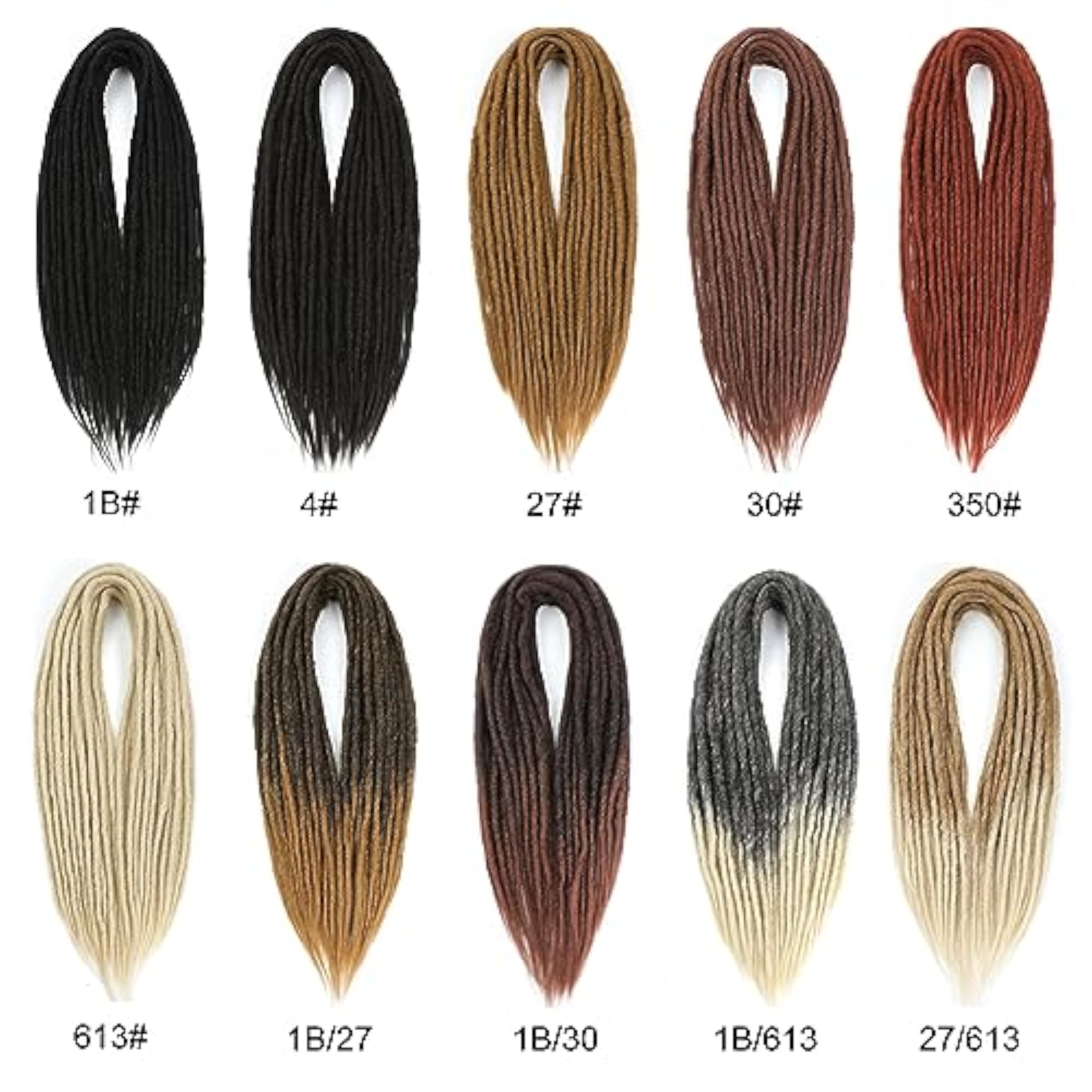 24 Inch Single Ended Dreadlock Extensions, Synthetic Dreads